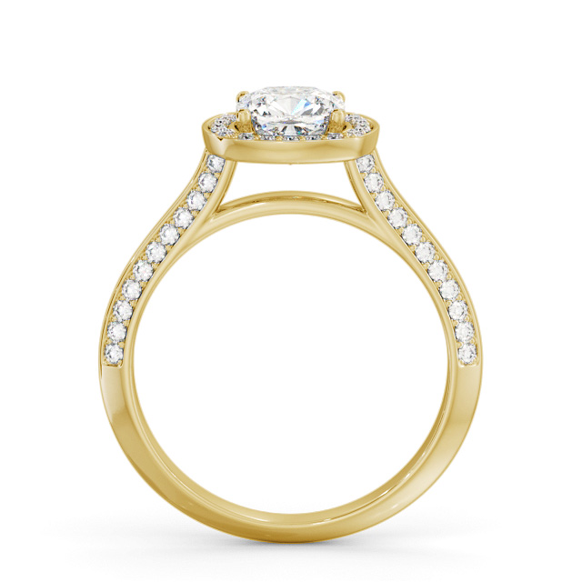 Halo Cushion Diamond Engagement Ring 18K Yellow Gold - Mara ENCU51_YG_UP