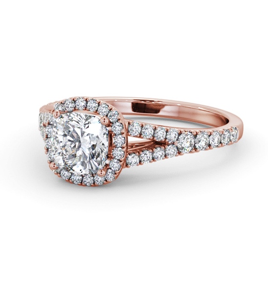  Halo Cushion Diamond Engagement Ring 18K Rose Gold - Nava ENCU52_RG_THUMB2 