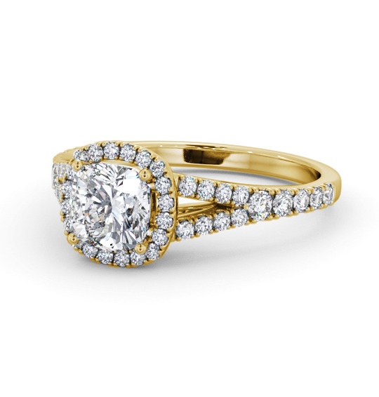  Halo Cushion Diamond Engagement Ring 9K Yellow Gold - Nava ENCU52_YG_THUMB2 