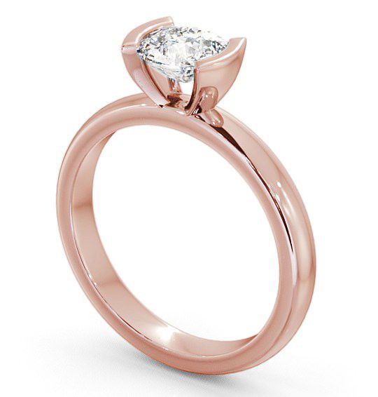 Cushion Diamond East West Tension Set Engagement Ring 18K Rose Gold Solitaire ENCU5_RG_THUMB1