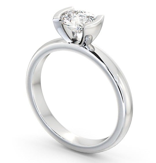Cushion Diamond East West Tension Set Engagement Ring 18K White Gold Solitaire ENCU5_WG_THUMB1 