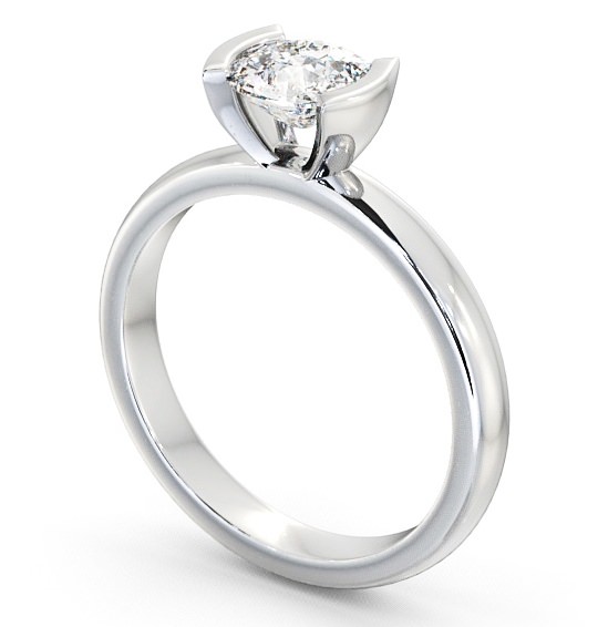 Cushion Diamond East West Tension Set Engagement Ring 18K White Gold Solitaire ENCU5_WG_THUMB1