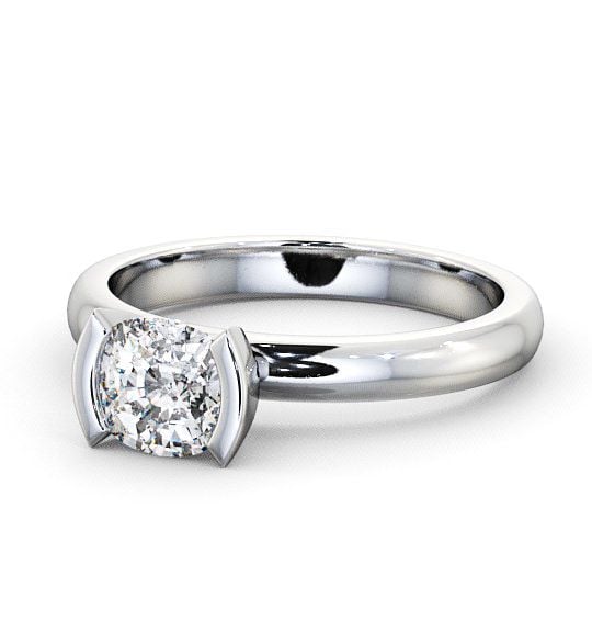 Cushion Diamond East West Tension Set Engagement Ring 18K White Gold Solitaire ENCU5_WG_THUMB2 