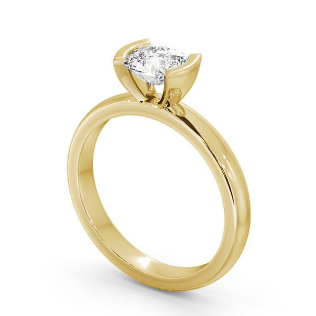 Cushion Diamond Engagement Ring 9K Yellow Gold Solitaire - Rosley ENCU5_YG_SIDE