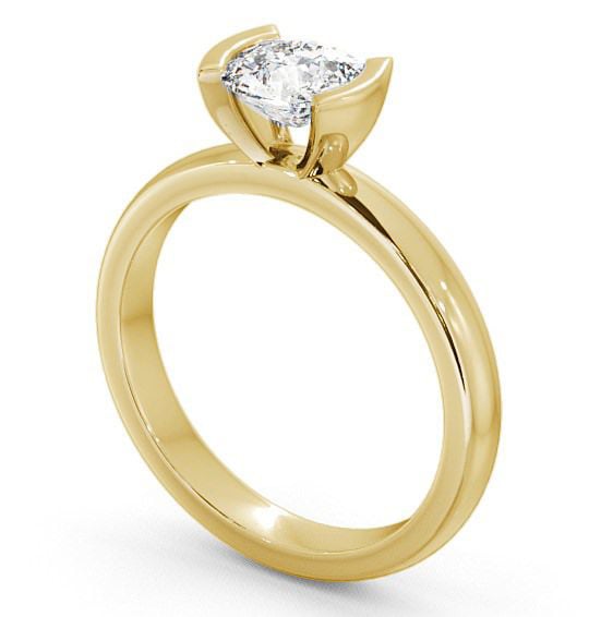 Cushion Diamond East West Tension Set Engagement Ring 18K Yellow Gold Solitaire ENCU5_YG_THUMB1