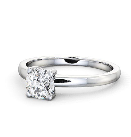Cushion Diamond Classic 4 Prong Engagement Ring 18K White Gold Solitaire ENCU6_WG_THUMB2 