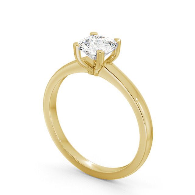 Cushion Diamond Engagement Ring 9K Yellow Gold Solitaire - Treal ENCU6_YG_SIDE