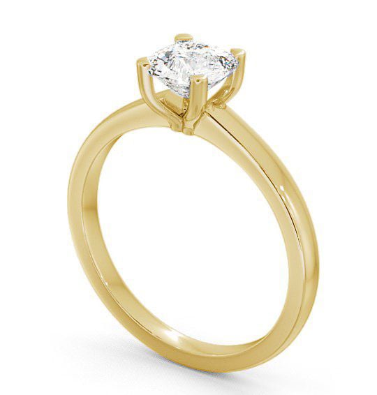 Cushion Diamond Engagement Ring 18K Yellow Gold Solitaire - Treal ENCU6_YG_THUMB1