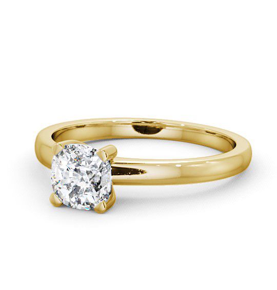  Cushion Diamond Engagement Ring 18K Yellow Gold Solitaire - Treal ENCU6_YG_THUMB2 