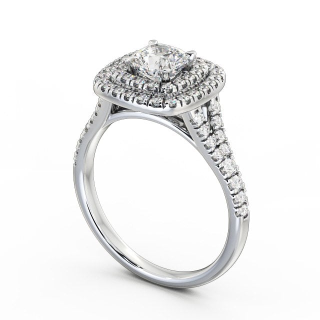 Single halo cushion cut engagement ring sale