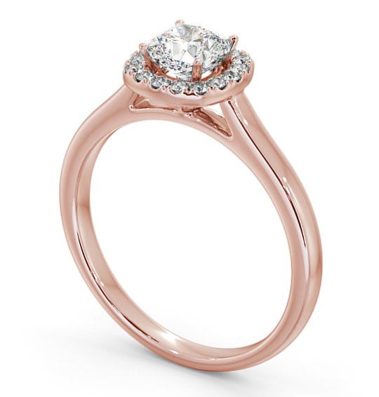 Halo Cushion Diamond Engagement Ring 18K Rose Gold - Valentina ENCU8_RG_THUMB1