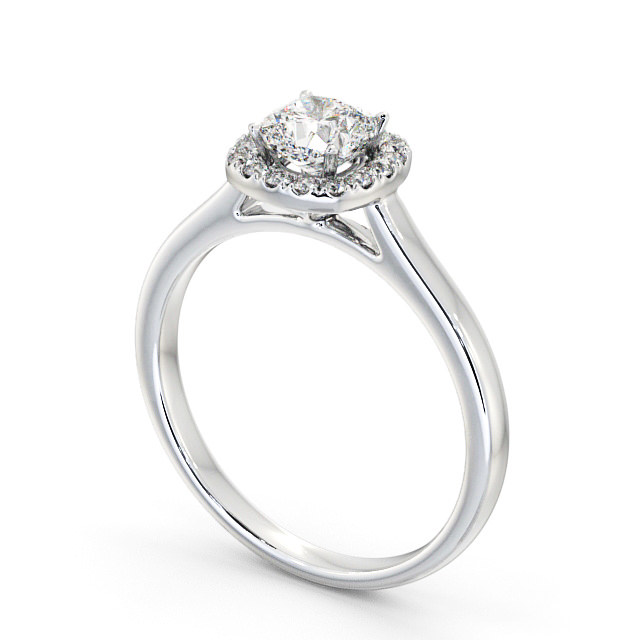 Halo Cushion Diamond Engagement Ring 9K White Gold - Valentina ENCU8_WG_SIDE
