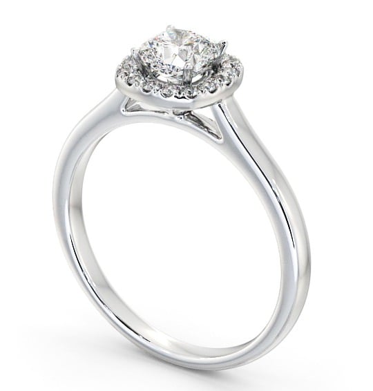  Halo Cushion Diamond Engagement Ring 18K White Gold - Valentina ENCU8_WG_THUMB1 