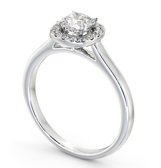 Halo Cushion Diamond Classic Engagement Ring Platinum ENCU8_WG_THUMB1