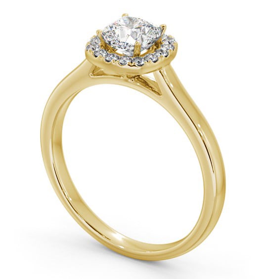  Halo Cushion Diamond Engagement Ring 9K Yellow Gold - Valentina ENCU8_YG_THUMB1 