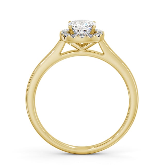 Halo Cushion Diamond Engagement Ring 9K Yellow Gold - Valentina ENCU8_YG_UP