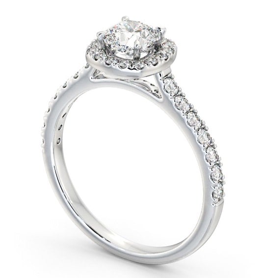 Halo Cushion Diamond Classic Engagement Ring 18K White Gold ENCU9_WG_THUMB1 