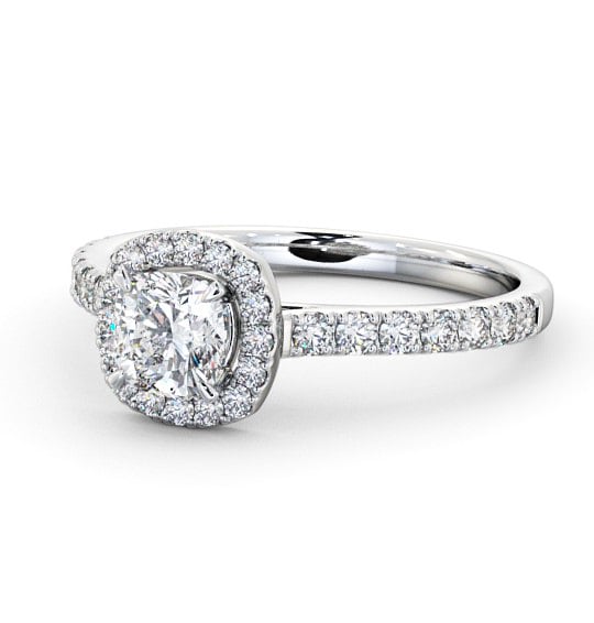  Halo Cushion Diamond Engagement Ring 18K White Gold - Adriana ENCU9_WG_THUMB2 