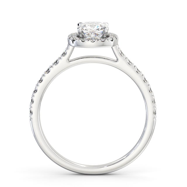 Halo Cushion Diamond Engagement Ring 18K White Gold - Adriana ENCU9_WG_UP