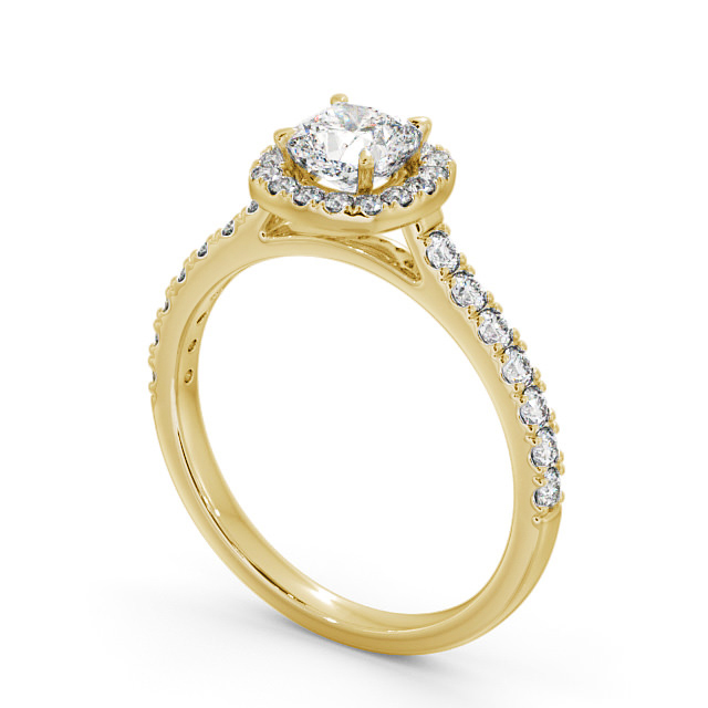 Halo Cushion Diamond Engagement Ring 9K Yellow Gold - Adriana