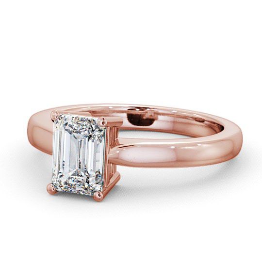  Emerald Diamond Engagement Ring 18K Rose Gold Solitaire - Wilcot ENEM10_RG_THUMB2 