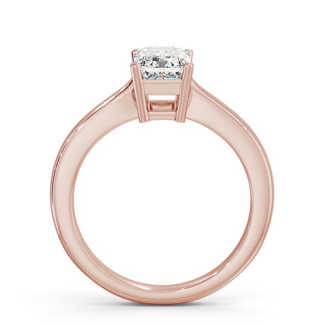 Emerald Diamond Engagement Ring 9K Rose Gold Solitaire - Wilcot ENEM10_RG_UP