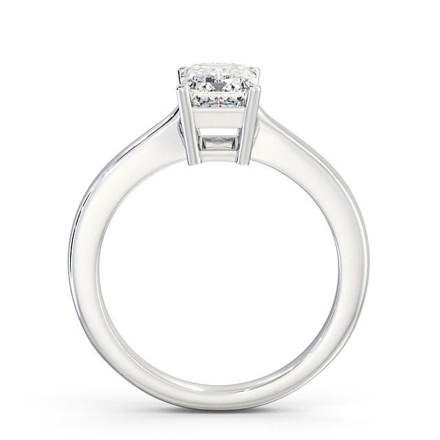 Emerald Diamond Engagement Ring 9K White Gold Solitaire - Wilcot ENEM10_WG_UP