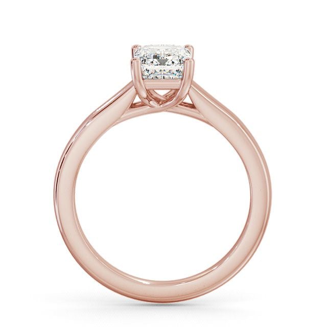 Emerald Diamond Engagement Ring 9K Rose Gold Solitaire - Alveley ENEM11_RG_UP