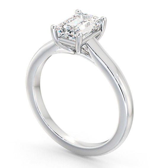 Emerald Diamond Engagement Ring 18K White Gold Solitaire - Alveley ENEM11_WG_THUMB1