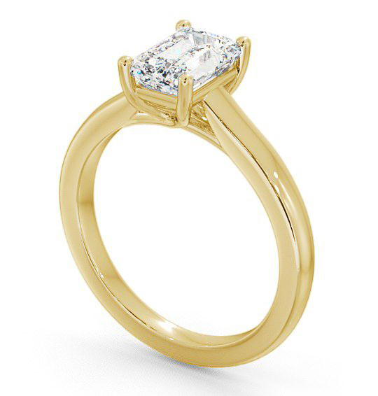 Emerald Diamond Trellis Style Engagement Ring 18K Yellow Gold Solitaire ENEM11_YG_THUMB1 