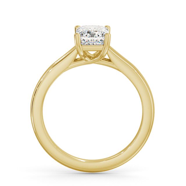 Emerald Diamond Engagement Ring 18K Yellow Gold Solitaire - Alveley ENEM11_YG_UP