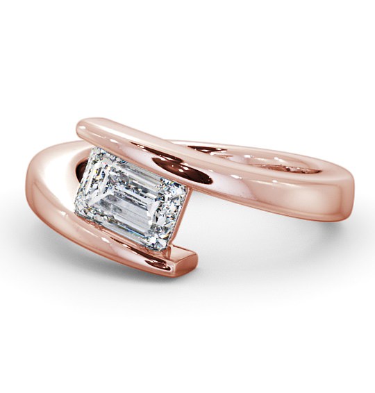 Emerald Diamond Engagement Ring 18K Rose Gold Solitaire - Anlaby ENEM14_RG_THUMB2 