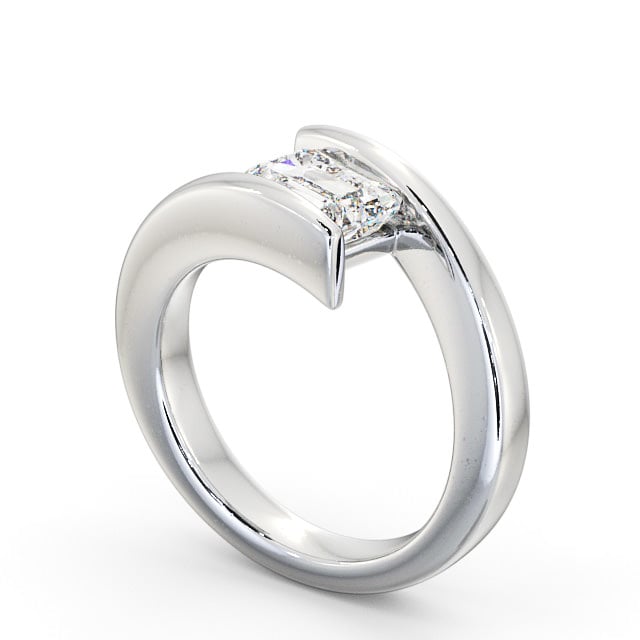 Emerald Diamond Engagement Ring Palladium Solitaire - Anlaby
