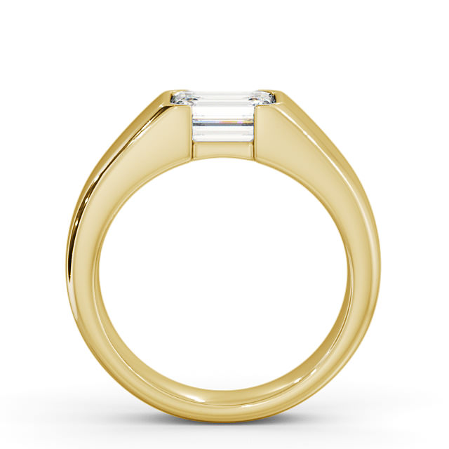 Emerald Diamond Engagement Ring 18K Yellow Gold Solitaire - Lewth ENEM16_YG_UP