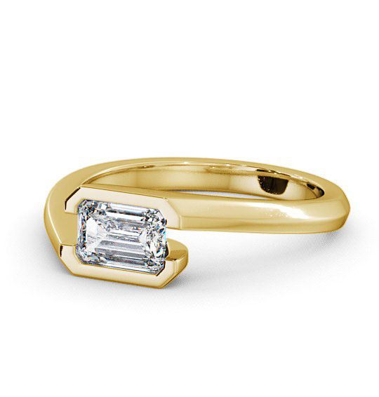  Emerald Diamond Engagement Ring 18K Yellow Gold Solitaire - Tarraby ENEM17_YG_THUMB2 