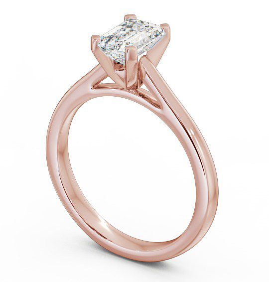 Emerald Diamond Engagement Ring 9K Rose Gold Solitaire - Jessica ENEM19_RG_THUMB1