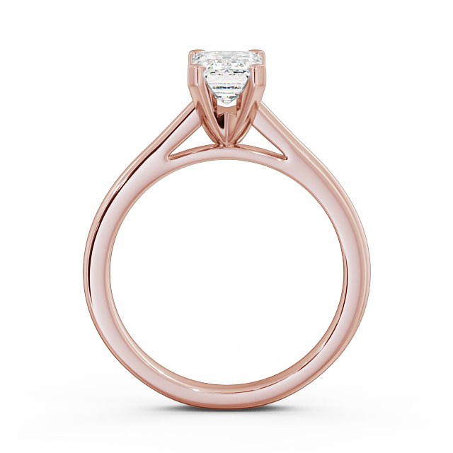 Emerald Diamond Engagement Ring 18K Rose Gold Solitaire - Jessica ENEM19_RG_UP