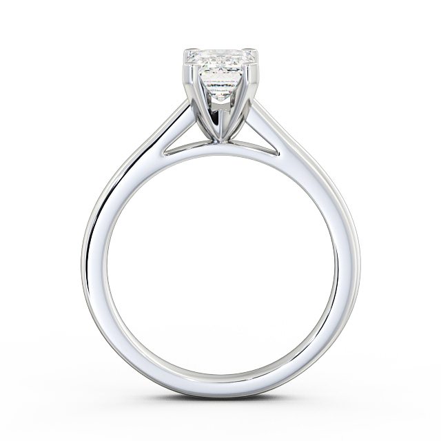 Emerald Diamond Engagement Ring 9K White Gold Solitaire - Jessica ENEM19_WG_UP