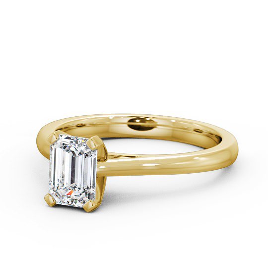  Emerald Diamond Engagement Ring 9K Yellow Gold Solitaire - Jessica ENEM19_YG_THUMB2 