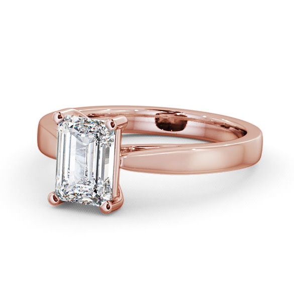  Emerald Diamond Engagement Ring 18K Rose Gold Solitaire - Alston ENEM1_RG_THUMB2 