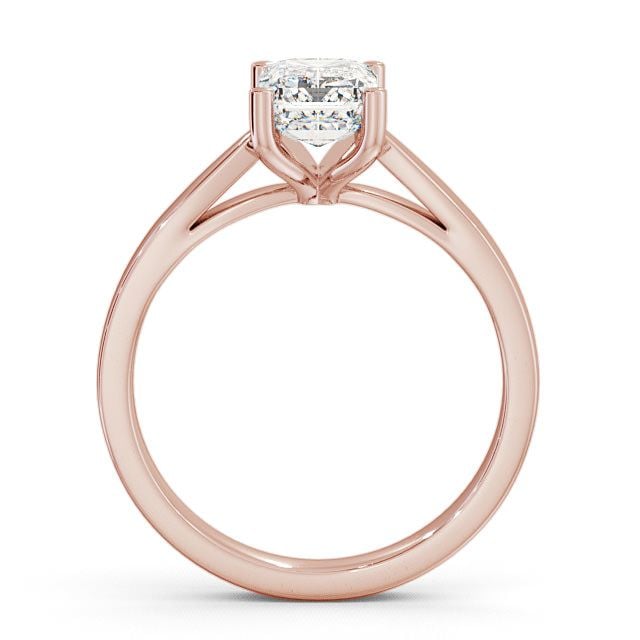 Emerald Diamond Engagement Ring 18K Rose Gold Solitaire - Alston ENEM1_RG_UP