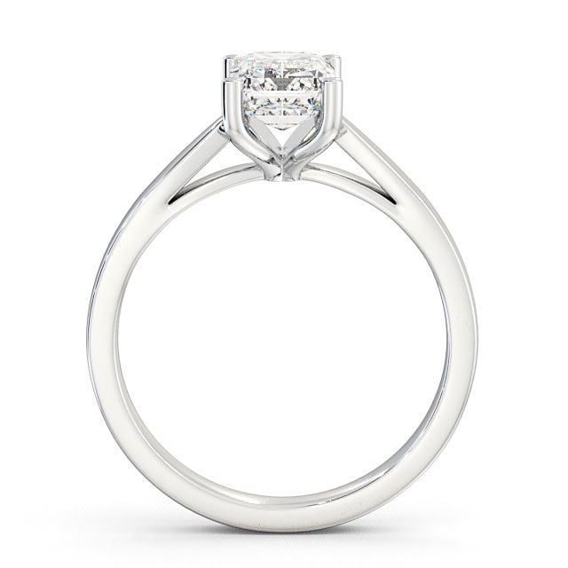 Emerald Diamond Engagement Ring 9K White Gold Solitaire - Alston ENEM1_WG_UP