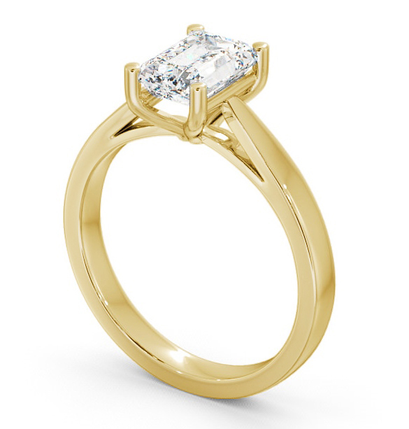 Emerald Diamond Tapered Band Engagement Ring 18K Yellow Gold Solitaire ENEM1_YG_THUMB1_1.jpg