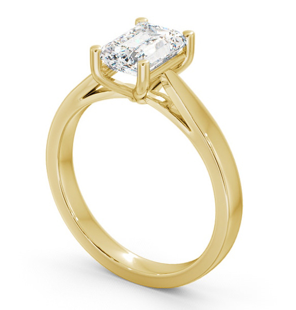 Emerald Diamond Tapered Band Engagement Ring 9K Yellow Gold Solitaire ENEM1_YG_THUMB1_2.jpg 