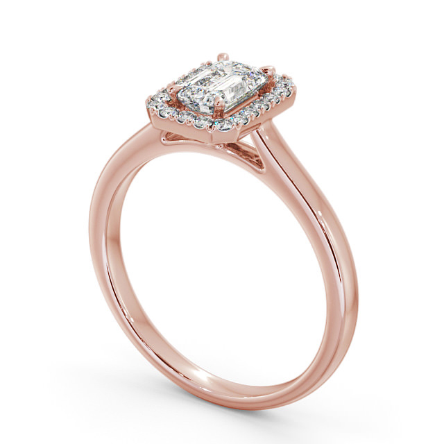 Halo Emerald Diamond Engagement Ring 9K Rose Gold - Adelina ENEM20_RG_SIDE