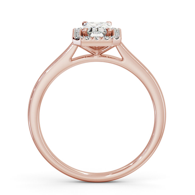 Halo Emerald Diamond Engagement Ring 9K Rose Gold - Adelina ENEM20_RG_UP