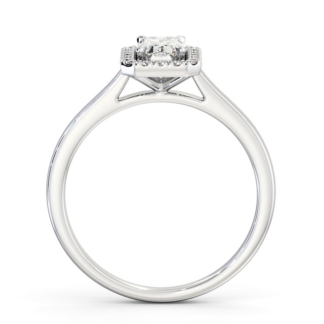 Halo Emerald Diamond Engagement Ring 18K White Gold - Adelina ENEM20_WG_UP