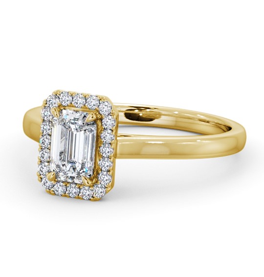  Halo Emerald Diamond Engagement Ring 18K Yellow Gold - Adelina ENEM20_YG_THUMB2 
