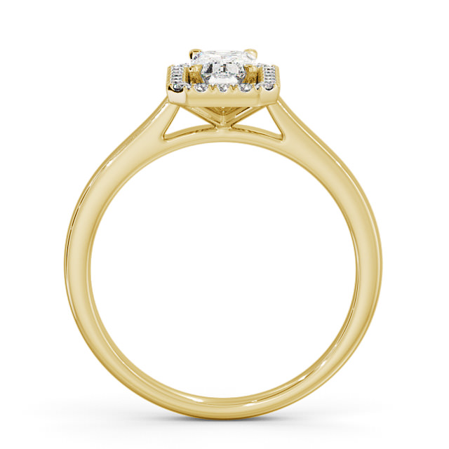 Halo Emerald Diamond Engagement Ring 18K Yellow Gold - Adelina ENEM20_YG_UP