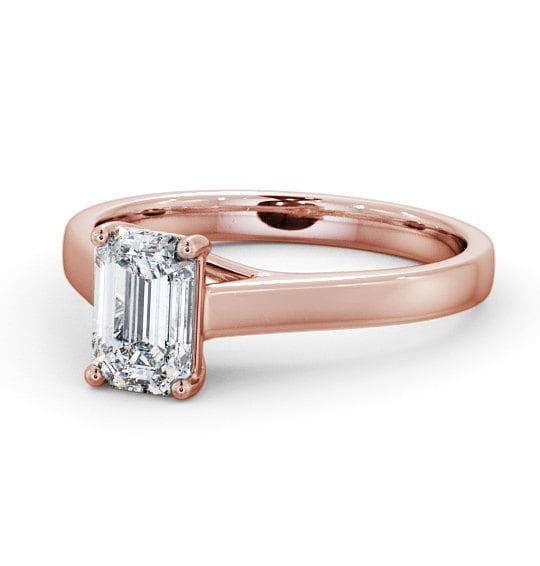  Emerald Diamond Engagement Ring 18K Rose Gold Solitaire - Knightly ENEM24_RG_THUMB2 